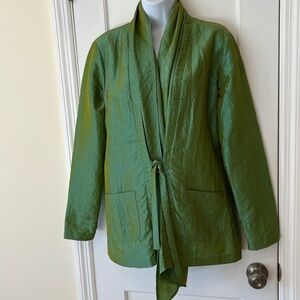 Jacket Front Tie Women’s Medium Green Blue Asian Inspired Fairy Dressy Event